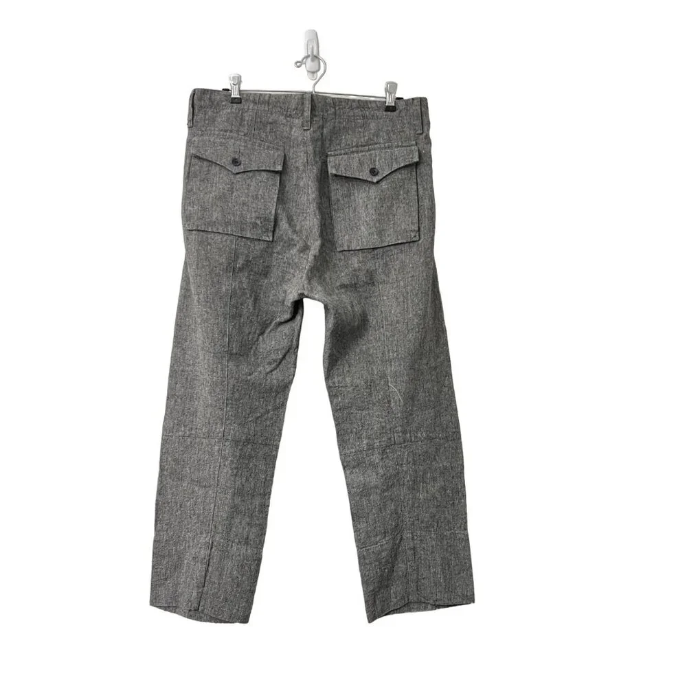 KZO Mens Gray Linen Straight Leg Made In Japan Modern Pants Size 32